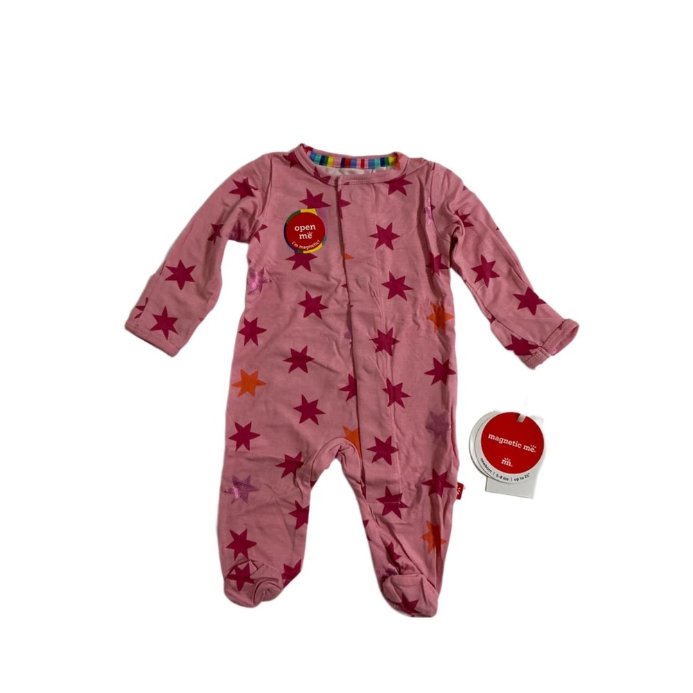 Magnetic Me Newborn Modal Magnetic Footie Pink Cosmic Confetti Foil Stars NWT